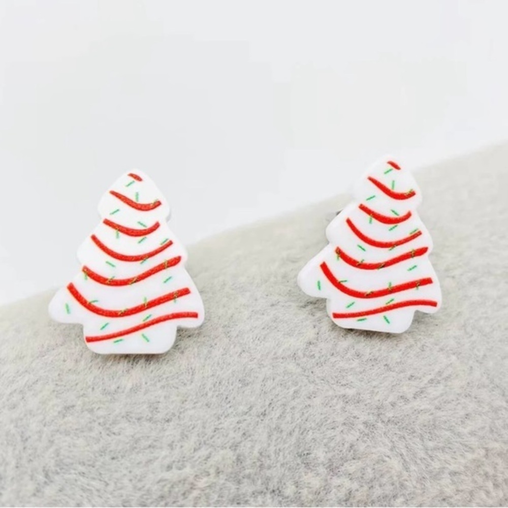 CHRISTMAS Tree‎ Cake Earrings NEW